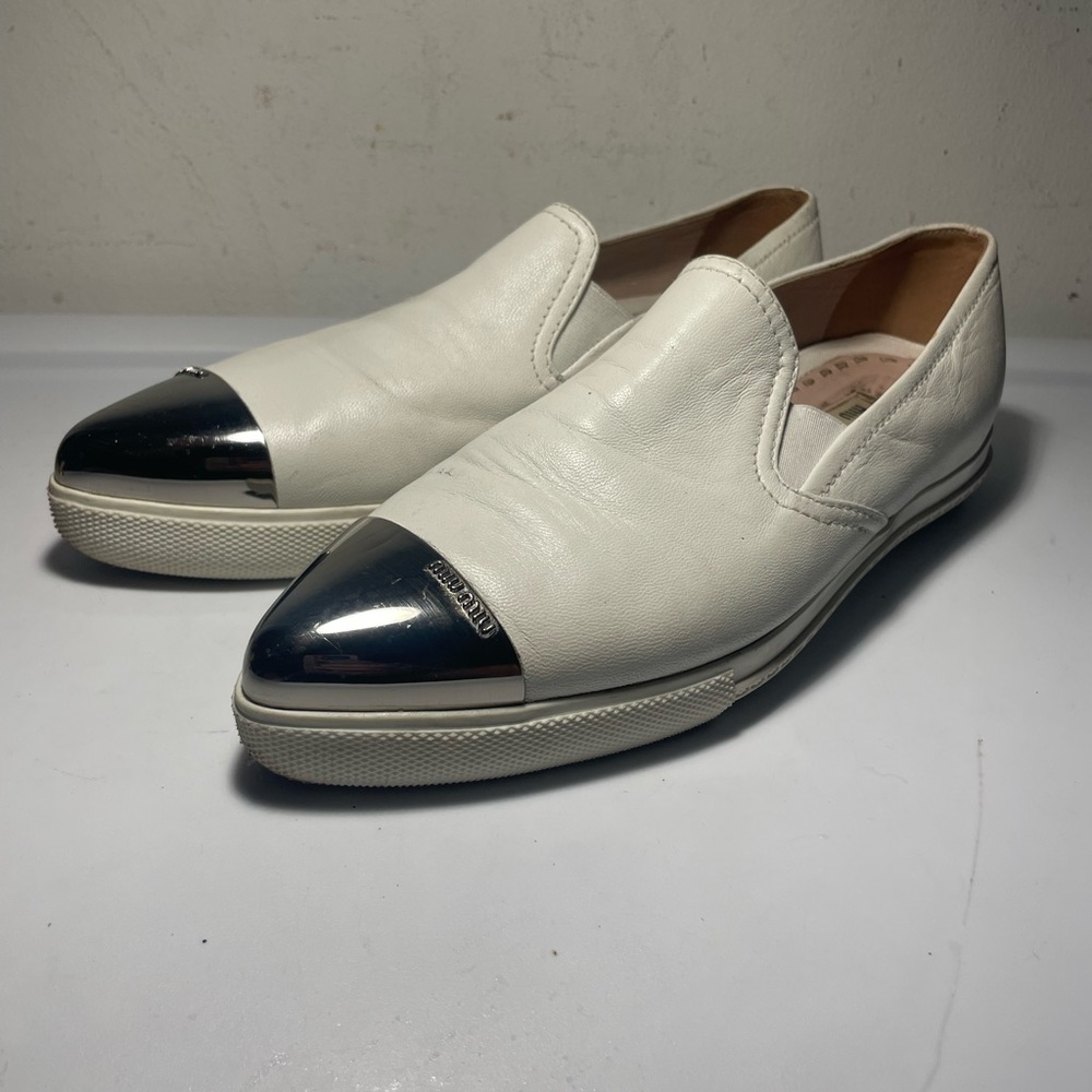 Miu Miu / Miu Miu White Snearker Shoes Color Whit… - image 3